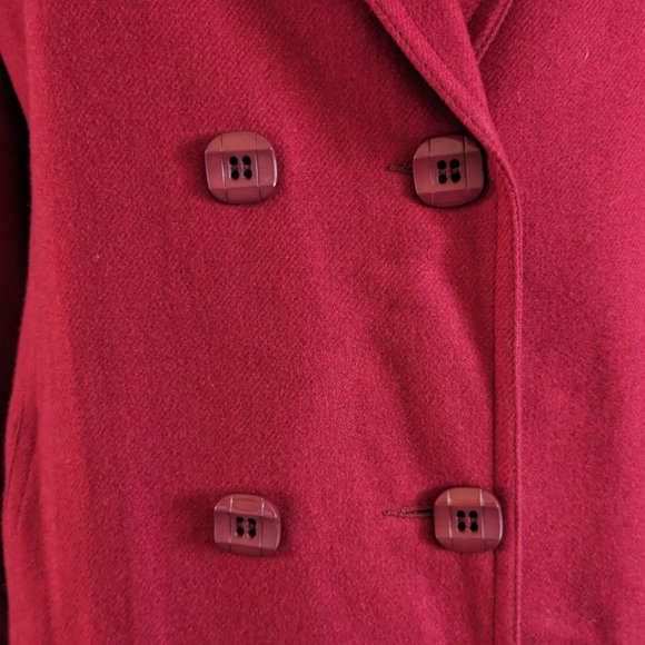 Vintage Red Wool Oversized Blazer Double Breasted Boxy Small/Medium - Picture 4 of 5